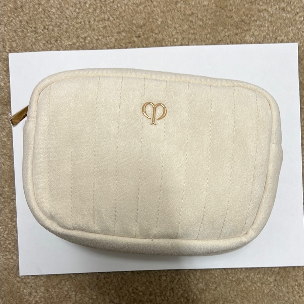Cle de peau cosmetic bag Cream color soft velvet